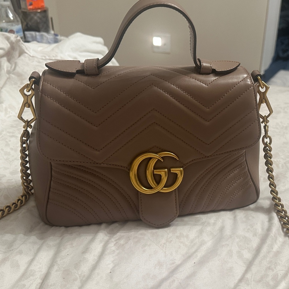 Gucci Marmont top handle Bag with Gold Hardware